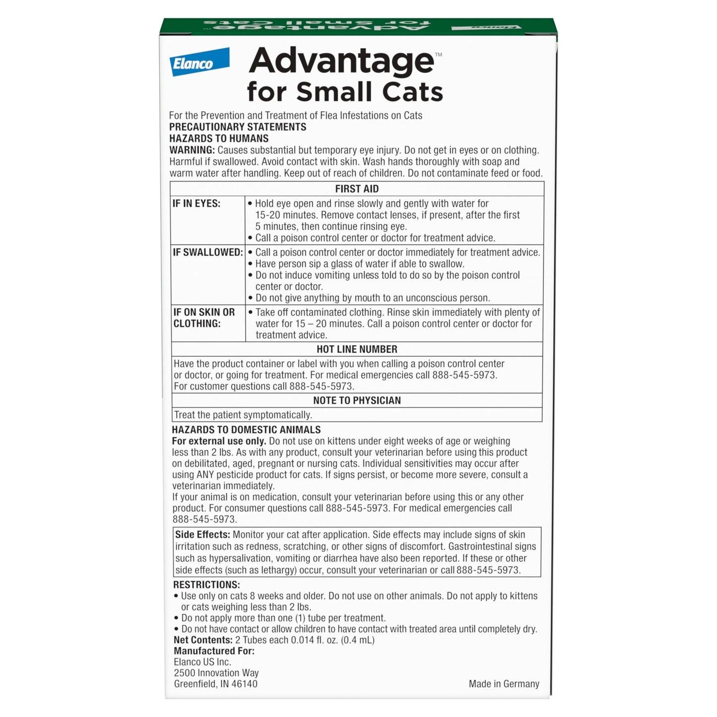Topical Flea Treatment & Prevention for Small Cats 2-9 Lbs. (2 Count)