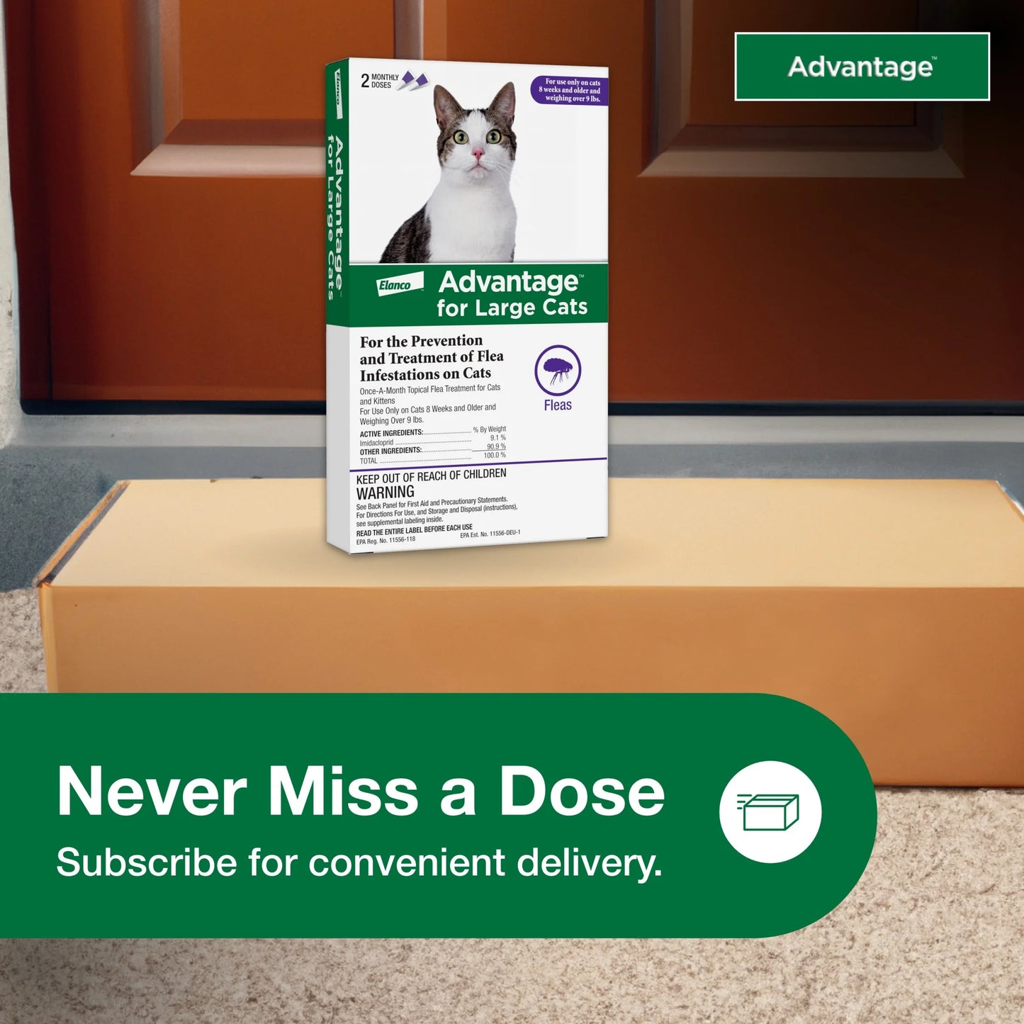 (3 Pack) Topical Flea Treatment & Prevention for Large Cats over 9 Lbs. (2 Count)
