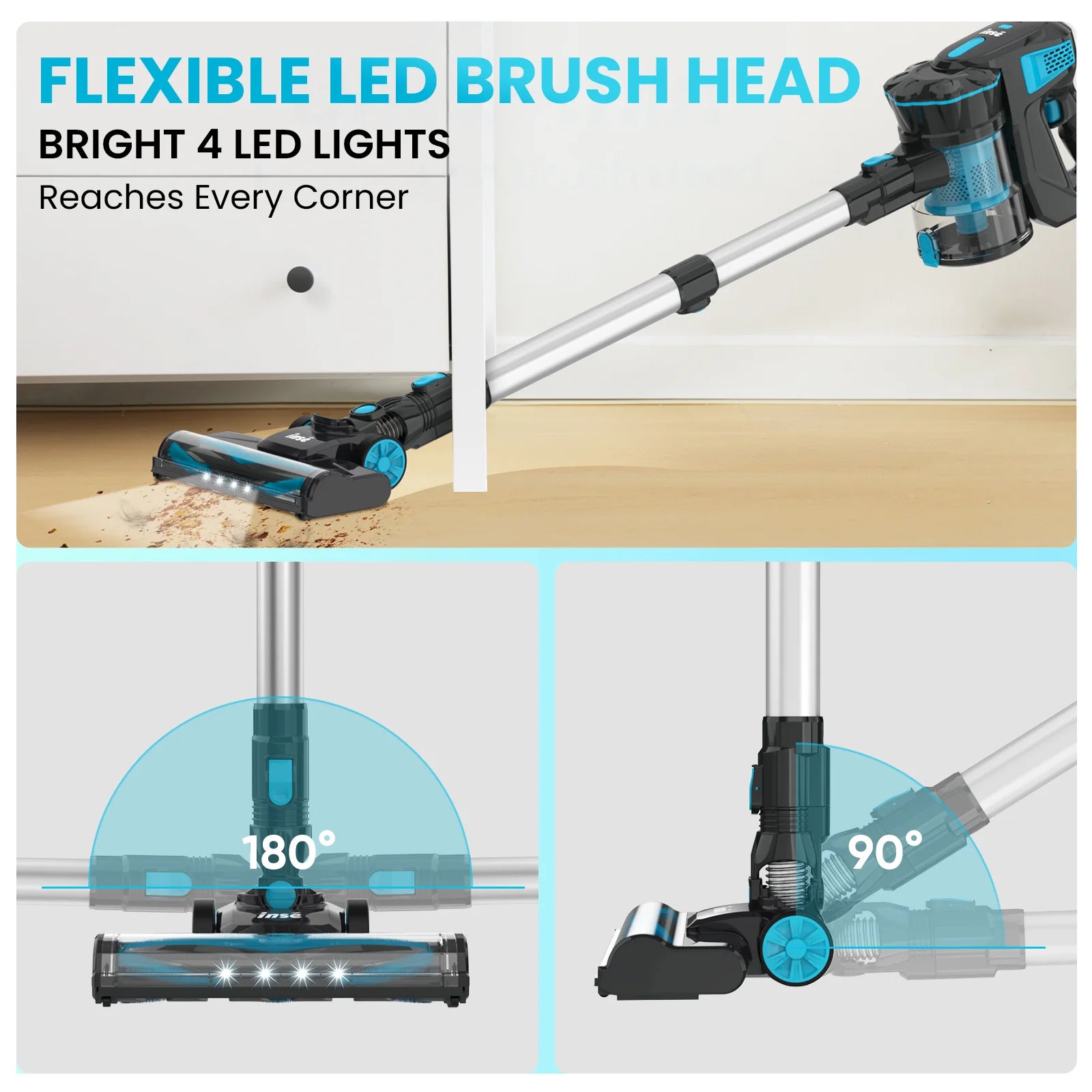 Cordless Vacuum Cleaners, 6-In-1 Lightweight Stick Vacuum for Hardwood Floor Carpet Pet Hair, V770