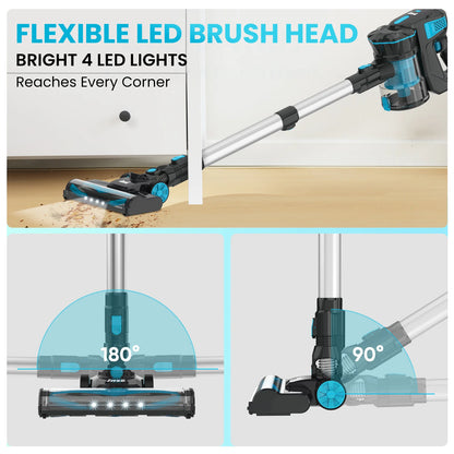 Cordless Vacuum Cleaners, 6-In-1 Lightweight Stick Vacuum for Hardwood Floor Carpet Pet Hair, V770