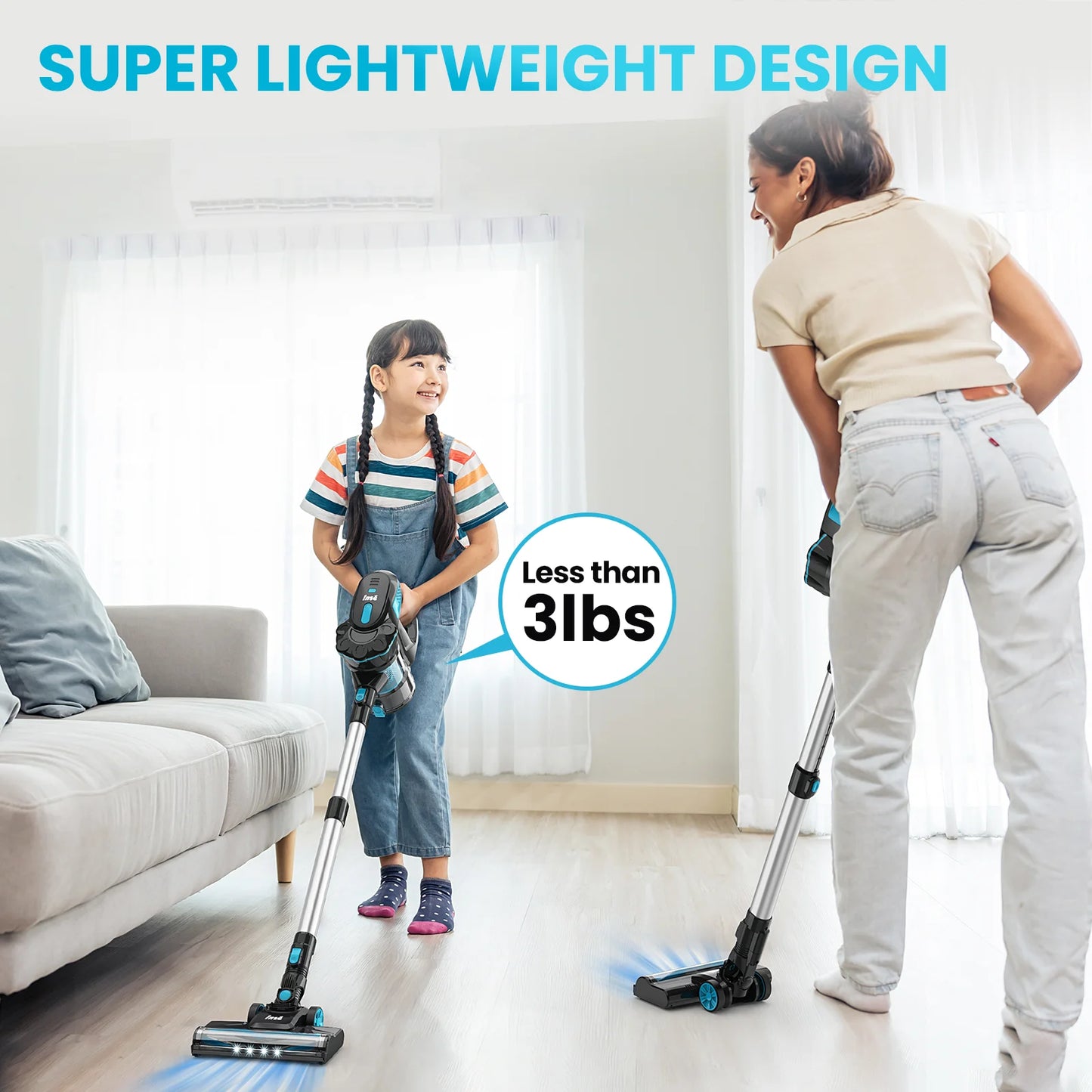 Cordless Vacuum Cleaners, 6-In-1 Lightweight Stick Vacuum for Hardwood Floor Carpet Pet Hair, V770