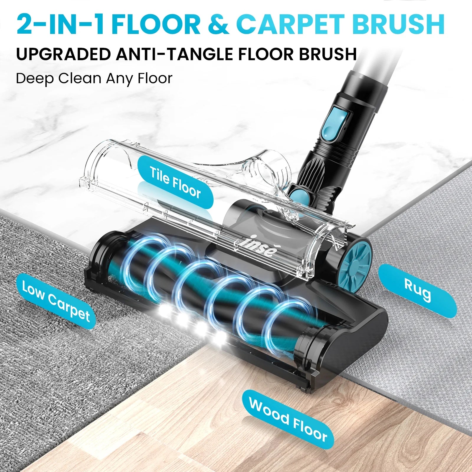Cordless Vacuum Cleaners, 6-In-1 Lightweight Stick Vacuum for Hardwood Floor Carpet Pet Hair, V770