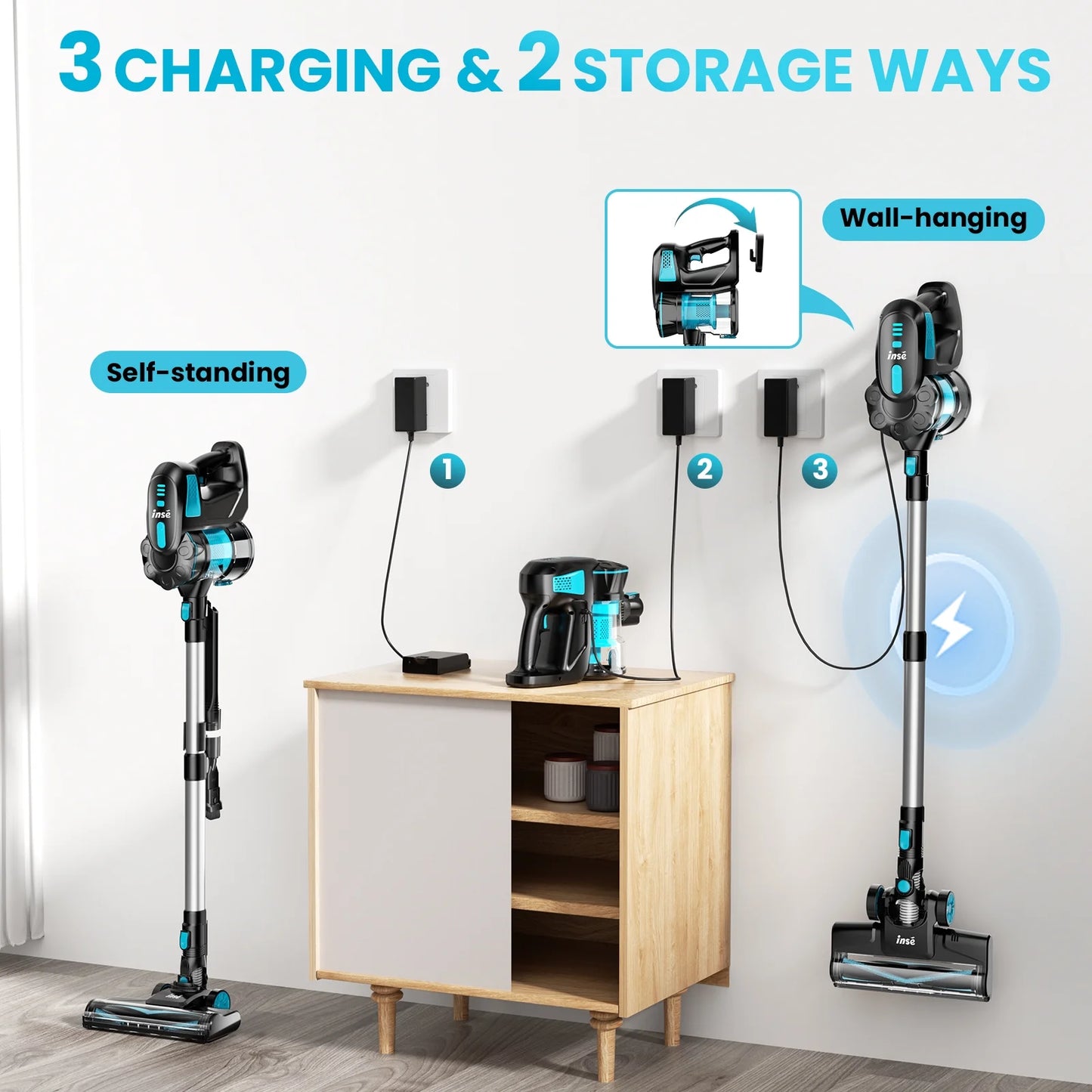 Cordless Vacuum Cleaners, 6-In-1 Lightweight Stick Vacuum for Hardwood Floor Carpet Pet Hair, V770