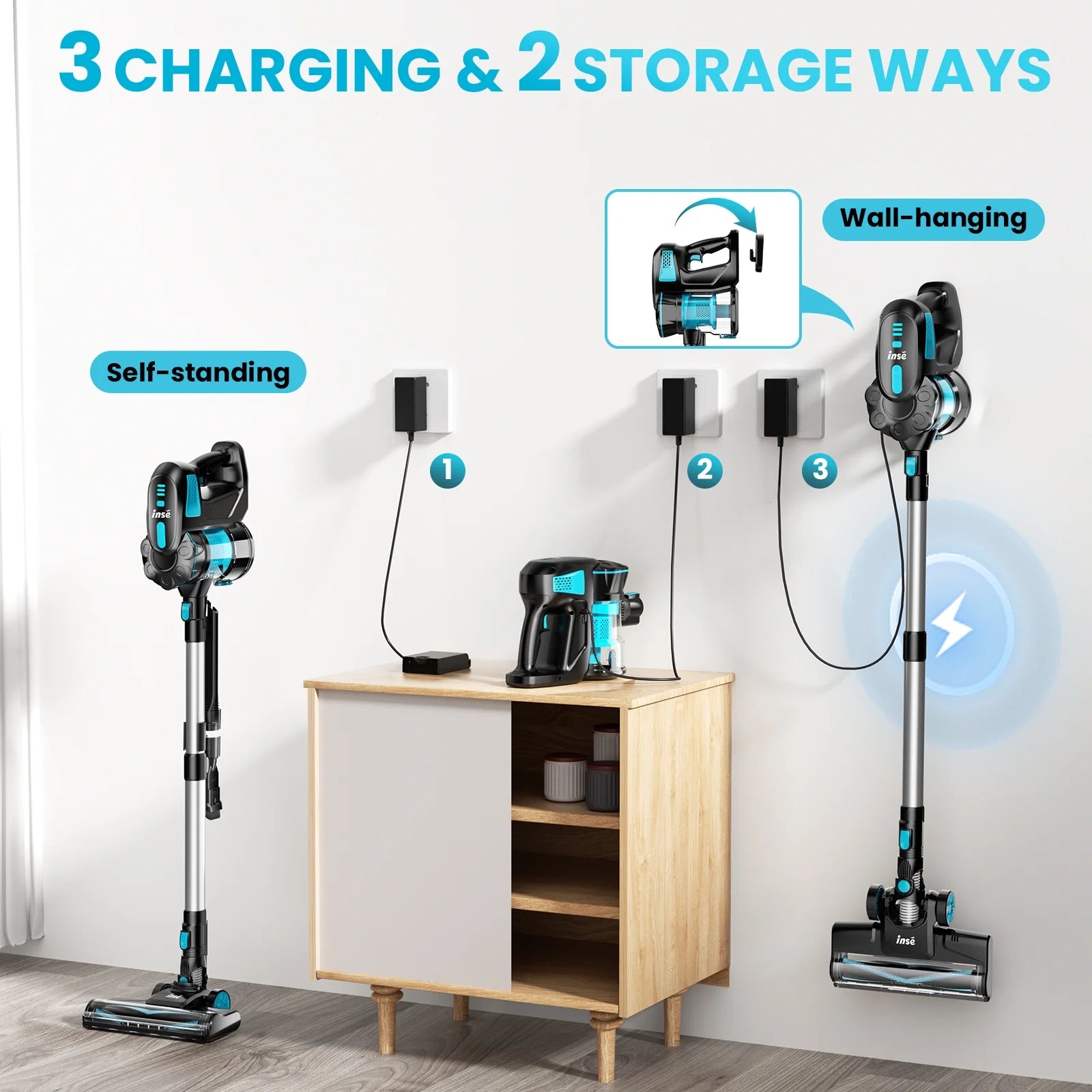 Cordless Vacuum Cleaners, 6-In-1 Lightweight Stick Vacuum for Hardwood Floor Carpet Pet Hair, V770