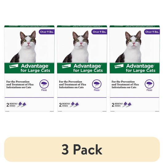 (3 Pack)  Topical Flea Treatment & Prevention for Large Cats over 9 Lbs. (2 Count)
