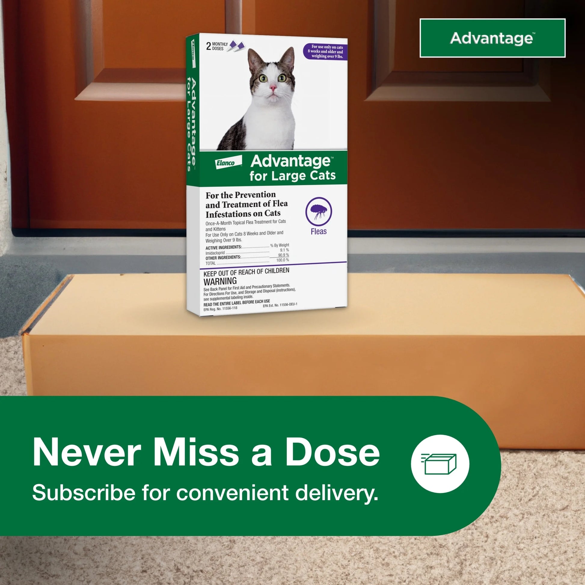 (3 Pack)  Topical Flea Treatment & Prevention for Large Cats over 9 Lbs. (2 Count)
