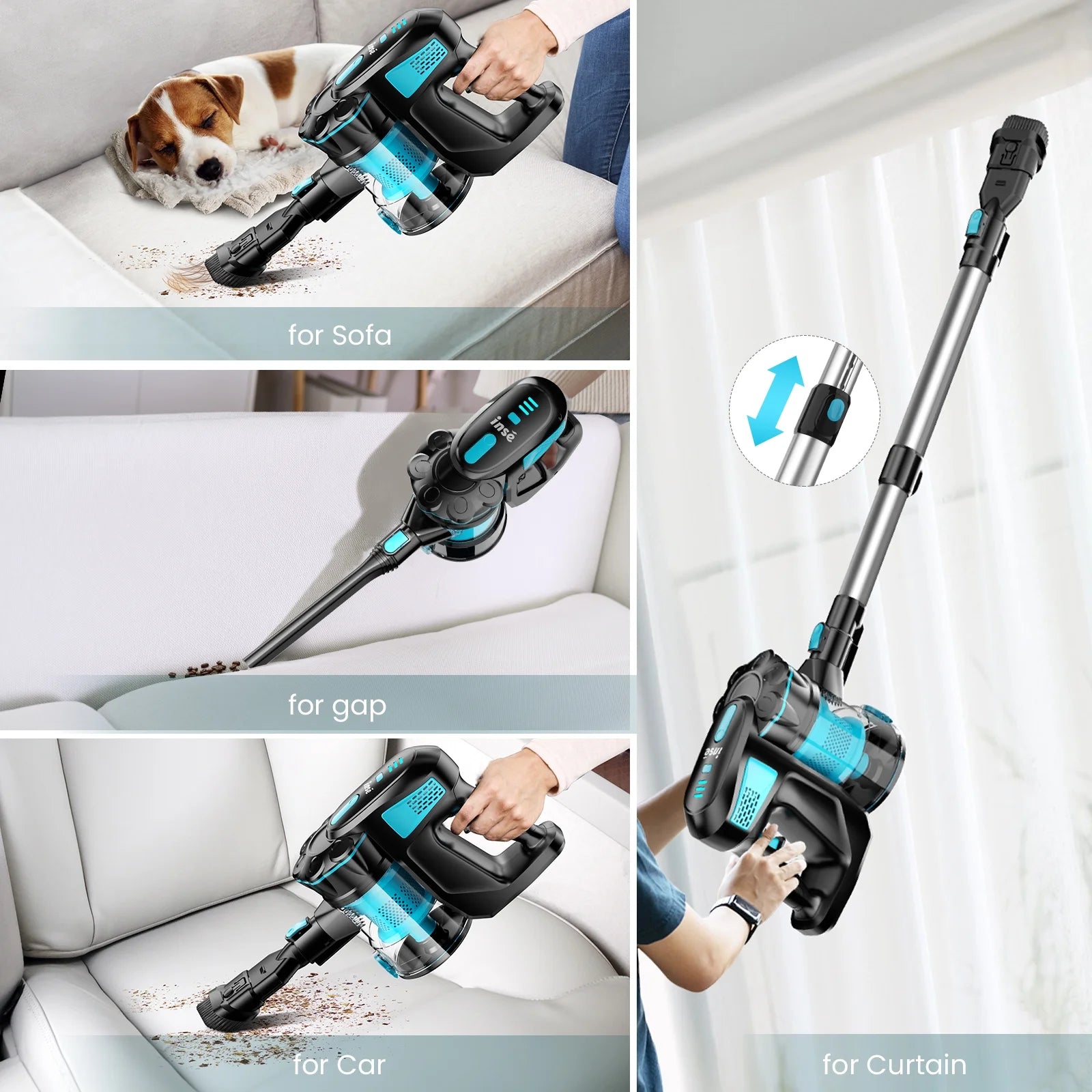 Cordless Vacuum Cleaners, 6-In-1 Lightweight Stick Vacuum for Hardwood Floor Carpet Pet Hair, V770