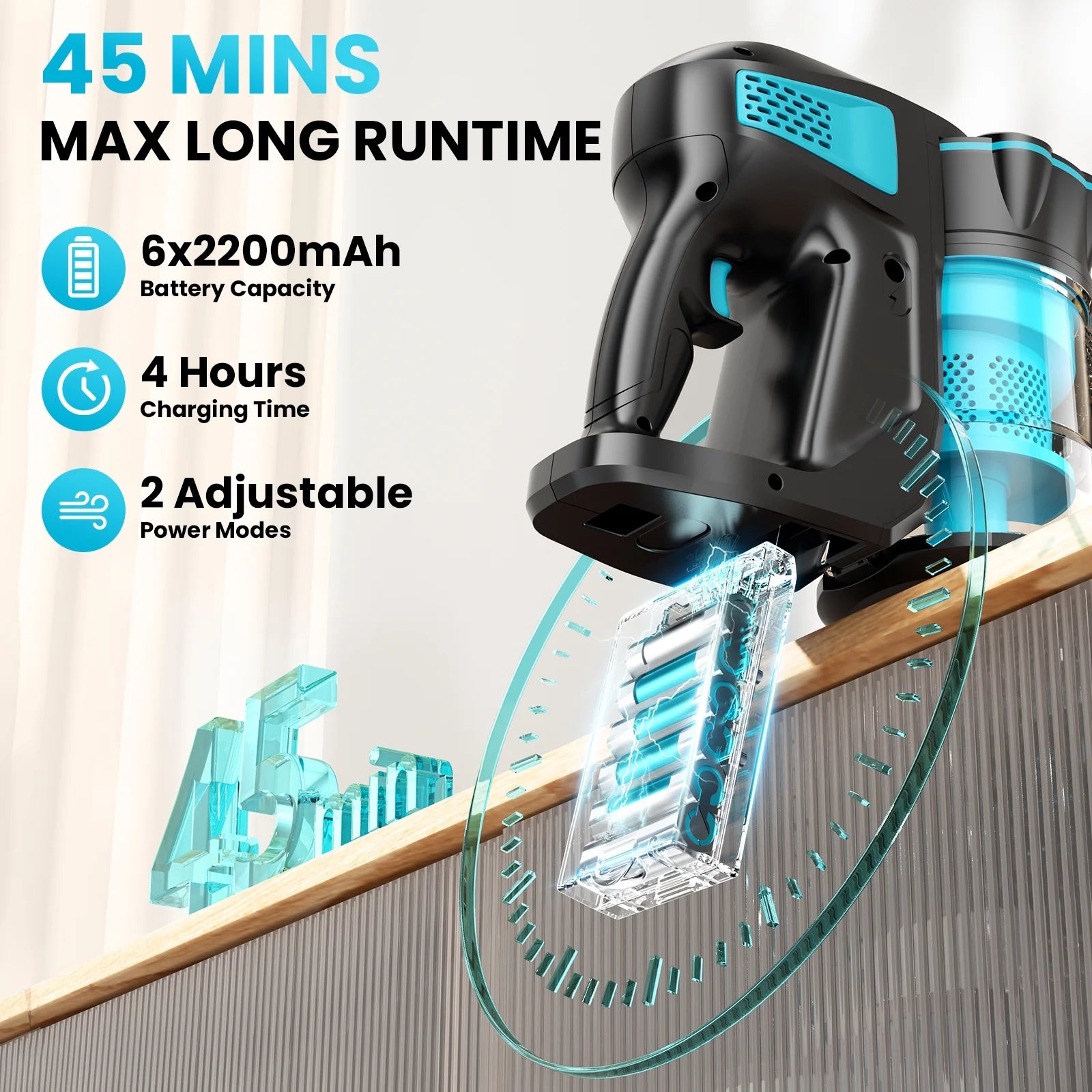 Cordless Vacuum Cleaners, 6-In-1 Lightweight Stick Vacuum for Hardwood Floor Carpet Pet Hair, V770