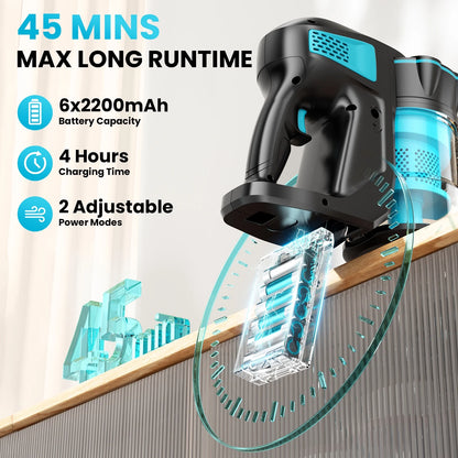 Cordless Vacuum Cleaners, 6-In-1 Lightweight Stick Vacuum for Hardwood Floor Carpet Pet Hair, V770